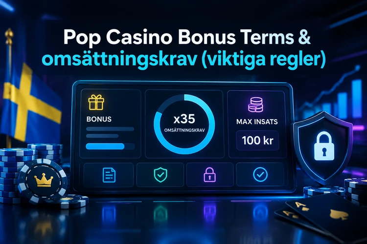 Pop Casino Bonus Terms & omsättningskrav (viktiga regler)